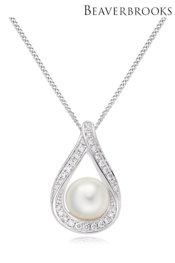 Beaverbrooks 9ct White Gold Diamond Freshwater Cultured Pearl Pendant (769546) | £1,200