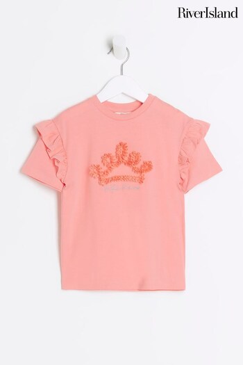 River Island Pink Girls Tulle Crown T-Shirt (769588) | £12