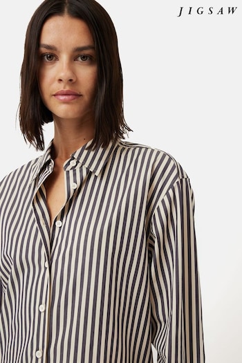 Jigsaw Cotton Poplin Stripe Shirt (770598) | £115
