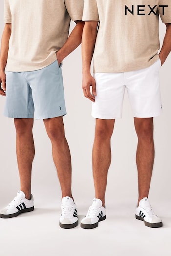 Blue/White 2 Pack Elasticated Waist Chino Shorts Mens 2 Pack (770751) | £36