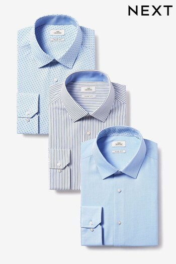Print Mix Regular Fit Single Cuff Shirts Engineered 3 Pack (770756) | £68