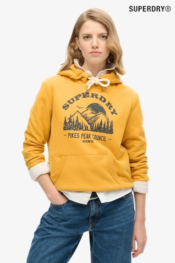 Superdry Mustard Yellow Marl Lo-Fi Outdoor Graphic Hoodie (770802) | £55