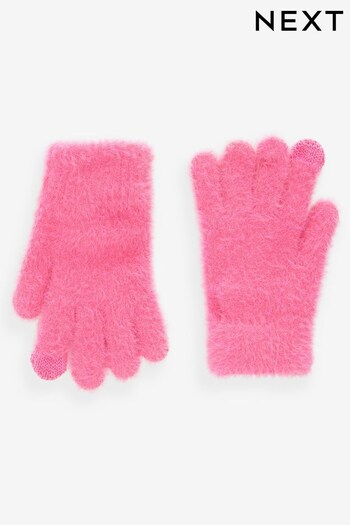 Bright Pink Fluffy Gloves (3-16yrs) (770972) | £4 - £7