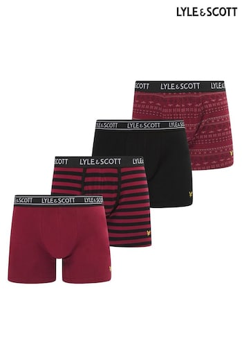 Lyle and Scott Reign Underwear Black Trunks Gift Box 4 Packs (771048) | £41