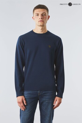 Pretty Green Tipped Shoulder Crew Neck Knitted Jumper (771055) | £90