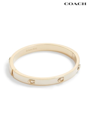 COACH Gold Tone Signature Enamel Bangle Bracelet (771247) | £95