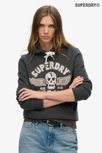 Superdry Washed Black Embellish Poster Graphic Hoodie (771299) | £60