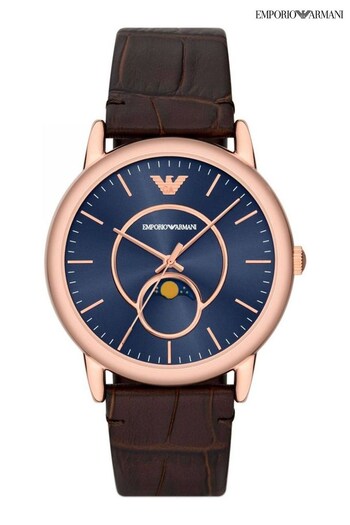 Emporio stretch-cotton Armani Gents Brown Watch (771802) | £219