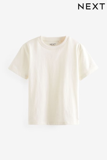 White Ecru Cotton Short Sleeve T-Shirt (3-16yrs) (772094) | £3.50 - £6.50