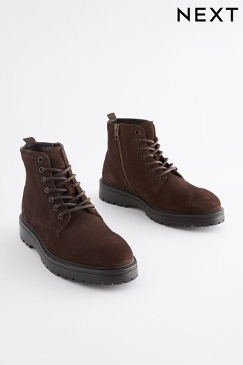 Brown Leather Chunky Boots (772828) | £58