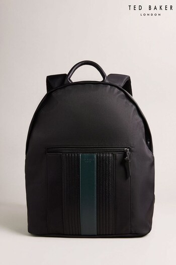 Ted Baker Rucken Core Twill Pu Striped Black Backpack (773221) | £70