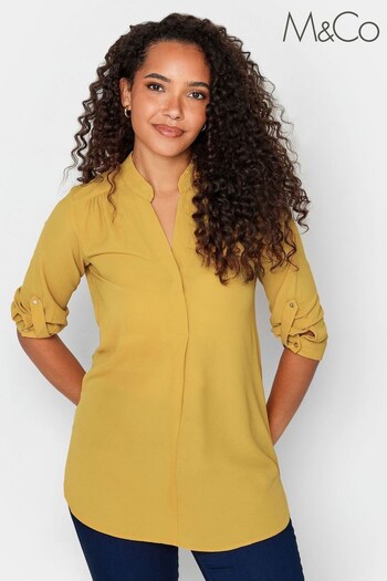 M&Co Yellow Tab Sleeve Detail Blouse (773261) | £25