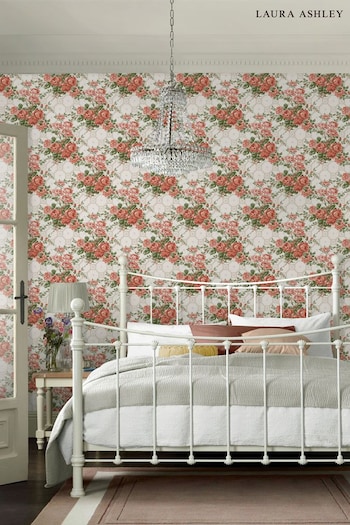 Laura Ashley Old Rose Pink Country Roses Wallpaper (773441) | £48