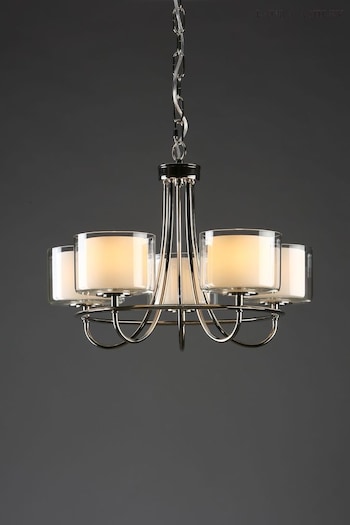 Laura Ashley Chrome Southwell Glass 5 Light Chandelier Lamp Chandelier (773651) | £260