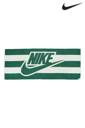 Nike White/Green Club Striped Pool Towel (773657) | £45
