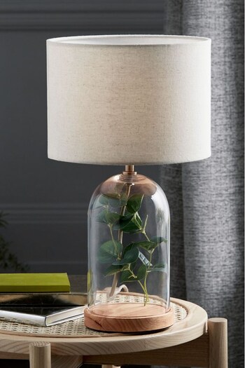 Clear Oakham Wood Plinth Table Lamp (773699) | £40