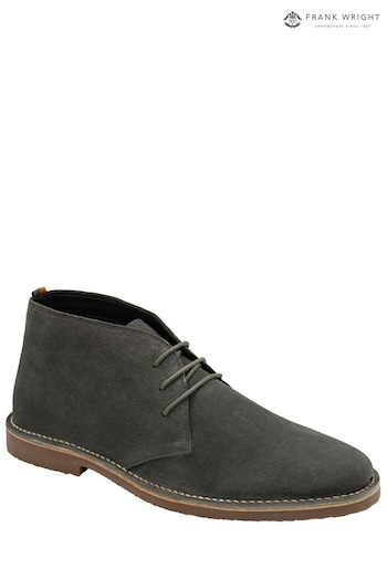Frank Wright Grey Mens Suede Lace-Up Desert Boots (773768) | £60