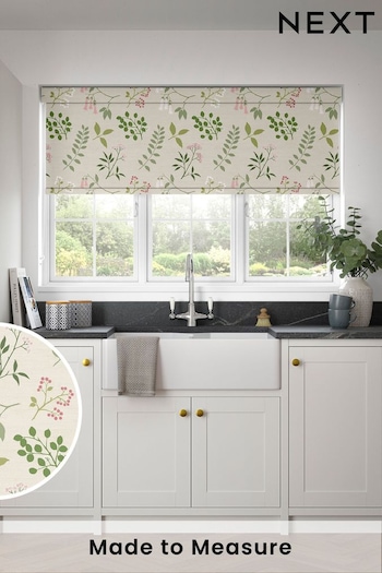 Pink Printed Leaves Made to Measure Roller Blind (773770) | £57