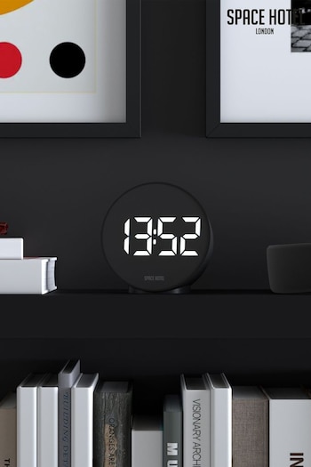 Space Hotel Black Contemporary Round Alarm Clock (773810) | £26