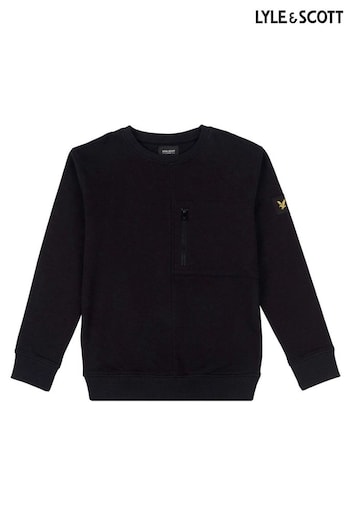 Lyle & Scott Boys Pocket Black Sweatshirt (774048) | £55 - £72