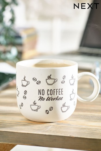 White No Coffee No Workee Mug (774073) | £7.50