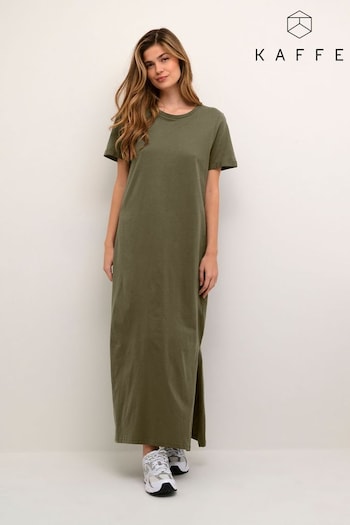 Kaffe Green Celina Short Sleeve Maxi Dress (774201) | £40