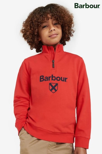 Barbour® Red Floyd Half Zip Sweatshirt (774425) | £45