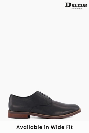 Dune London Black Stanleyyy Soft Leather Gibson Shoes (774479) | £115
