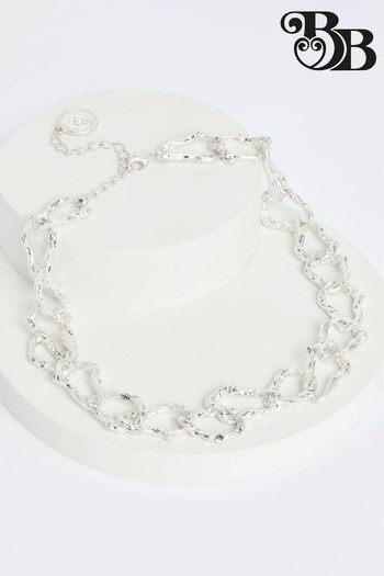 Bibi Bijoux Silver Tone Ritzy Molten Link Necklace (774502) | £30