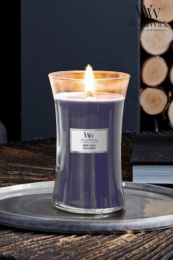 Woodwick Purple Large Hinoki Dahlia Scented Jar Candle (774548) | £33