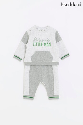 River Island Grey Baby Boys Blocked Sweatshirt Set (775328) | £22