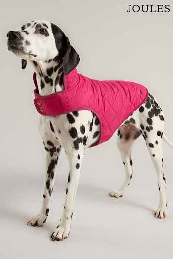 Joules Raspberry Pink Quilted Rain Dog Coat (775374) | £18 - £27