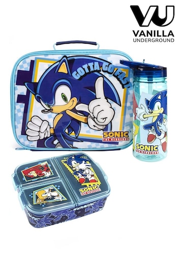 Vanilla Underground Blue Sonic the Hedgehog Girls Sonic, Tails & Knuckles Placement Print Lunch Bag Bottle and Snack Pot (775411) | £25