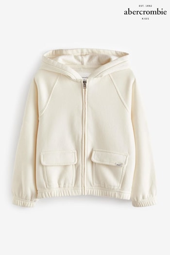Abercrombie & Fitch White Zip Up Hoodie (775458) | £39