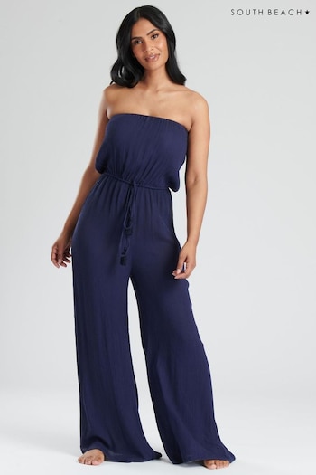 South Beach Natural Crinkle Viscose Strapless Jumpsuit (775678) | £30