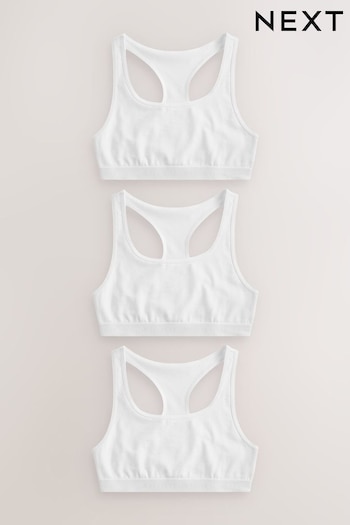 White Racer Back Crop Top 3 Pack (5-16yrs) (776412) | £8 - £11