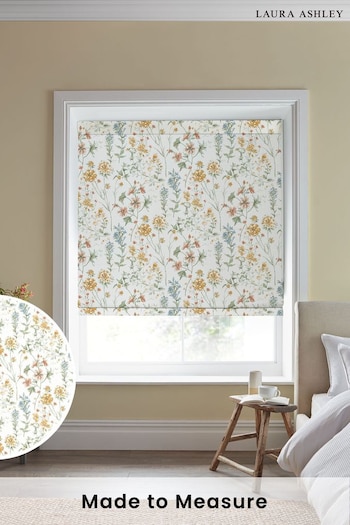 Laura Ashley Pale Gold Wild Meadow Wood Violet Made to Measure Roman Blinds (776420) | £84