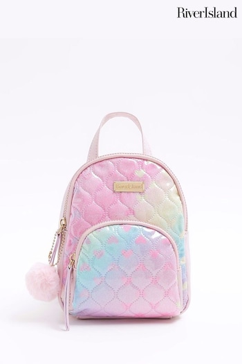 River Island Pink Girls Ombre Quilted Backpack (776595) | £22