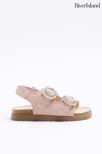 River Island Pink Girls Corkbed Sandals has (776631) | £21