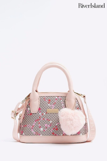 River Island Pink Girls Floral Print Cross-Body Bag (776780) | £22