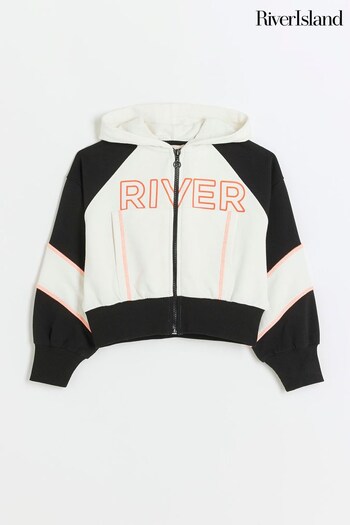 River Island Cream Girls Active Zip Through Sweatshirt (776897) | £20
