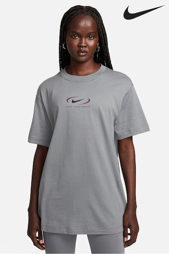 Nike Grey Back Print Swoosh T-Shirt (776942) | £40