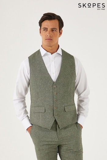 Skopes Jude Sage Green Tweed Suit Waistcoat (777127) | £65