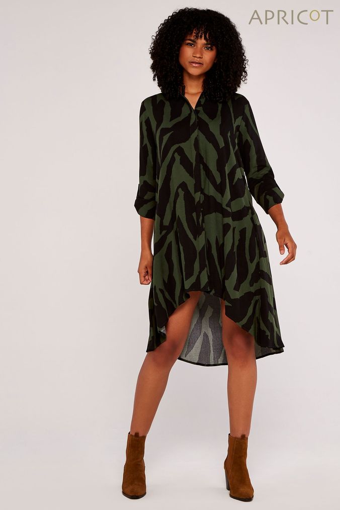 Green and black shirt on sale dress