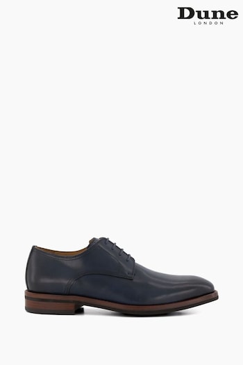 Dune London Blue Sinclairs Almond Toe Lace Up Gibson Shoes (777742) | £130