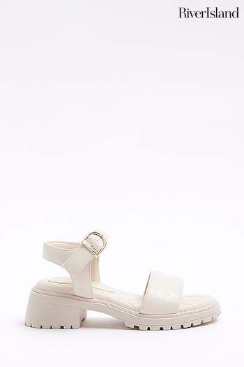 River Island Cream Girls Quilted Chunky Kakari Sandals (777905) | £25