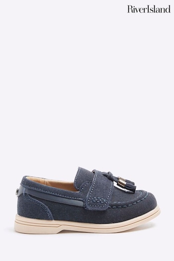 River Island Blue Boys Immy Suedette Tassel Loafers (777961) | £24