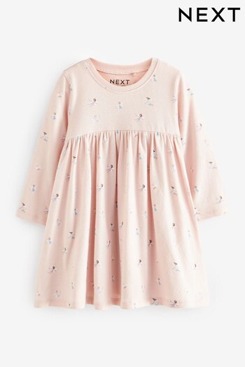 Light Pink Long Sleeve Jersey Dress (3mths-7yrs) (777969) | £7 - £9