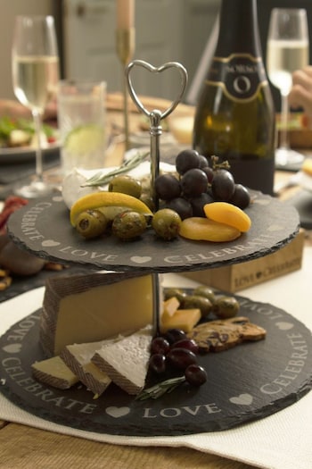 The Just Slate Company Love & Celebrate 2 Tier Serving Stand (778065) | £50