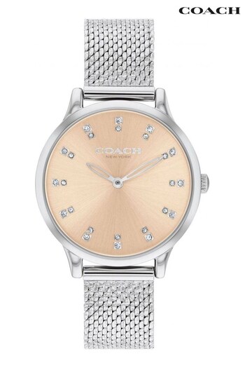 COACH Tan Ladies Silver Tone Chelsea Watch (778074) | £175